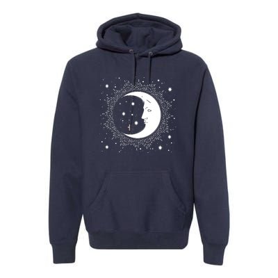 Crescent Moon And Stars Premium Hoodie