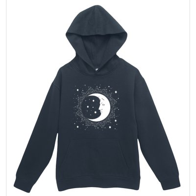 Crescent Moon And Stars Urban Pullover Hoodie