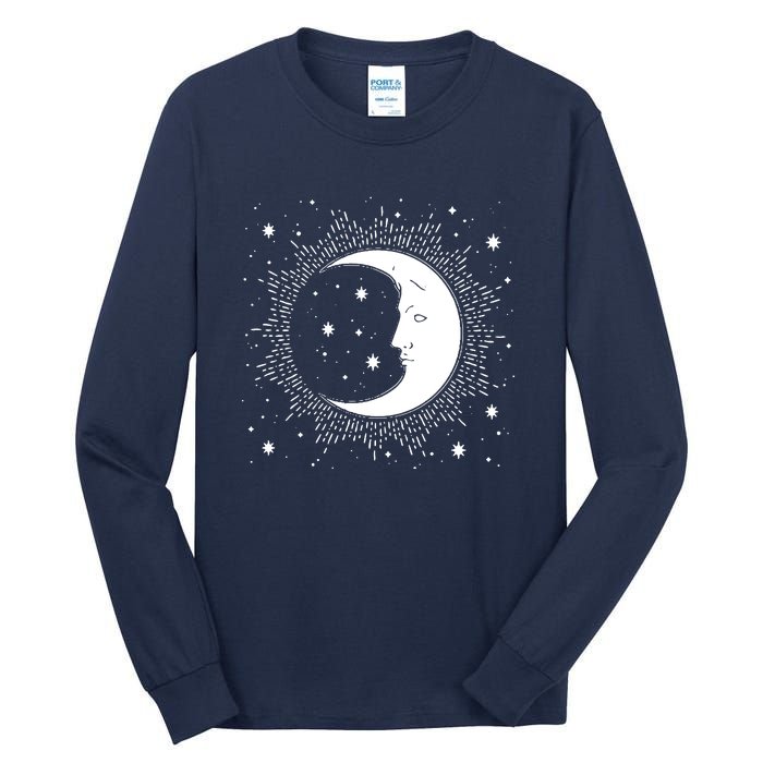 Crescent Moon And Stars Tall Long Sleeve T-Shirt