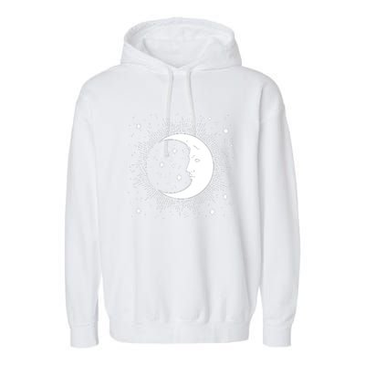 Crescent Moon And Stars Garment-Dyed Fleece Hoodie