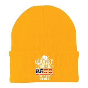 Country Music And Beer That's Why I'm Here Funny Knit Cap Winter Beanie