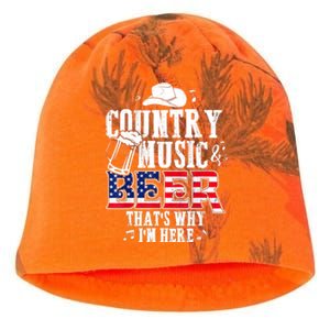 Country Music And Beer That's Why I'm Here Funny Kati - Camo Knit Beanie