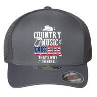 Country Music And Beer That's Why I'm Here Funny Flexfit Unipanel Trucker Cap