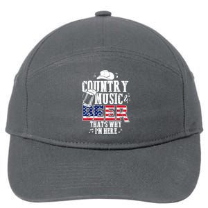 Country Music And Beer That's Why I'm Here Funny 7-Panel Snapback Hat