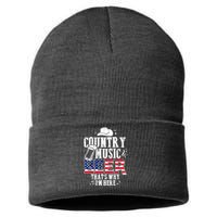 Country Music And Beer That's Why I'm Here Funny Sustainable Knit Beanie