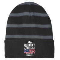 Country Music And Beer That's Why I'm Here Funny Striped Beanie with Solid Band