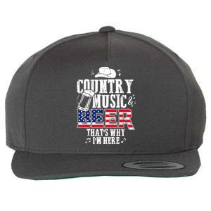 Country Music And Beer That's Why I'm Here Funny Wool Snapback Cap