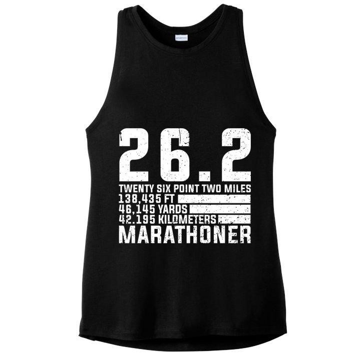 Cool Marathon Art Marathoner Running 26 2 Finisher Meaningful Gift Ladies PosiCharge Tri-Blend Wicking Tank
