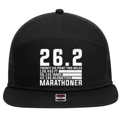 Cool Marathon Art Marathoner Running 26 2 Finisher Meaningful Gift 7 Panel Mesh Trucker Snapback Hat