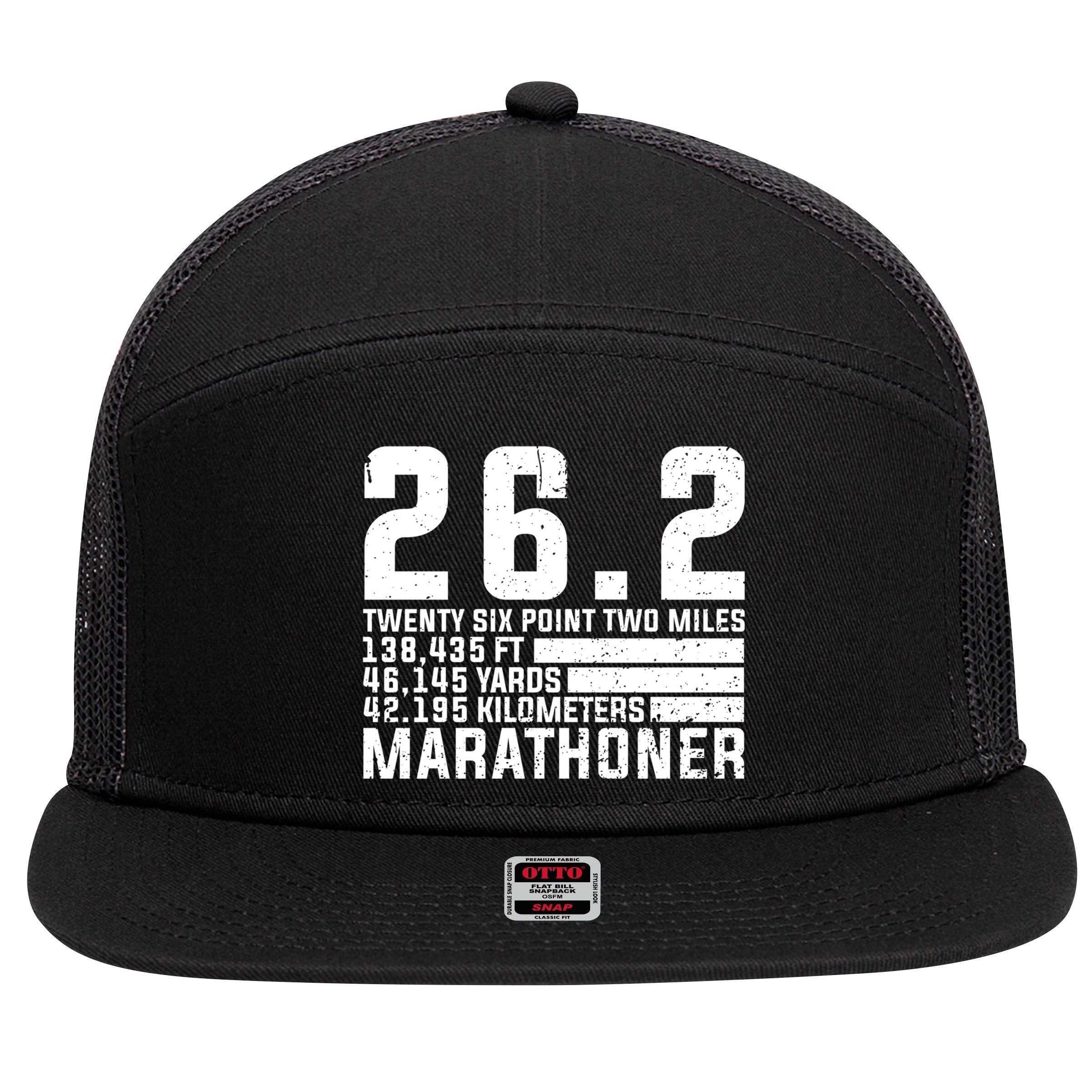 Cool Marathon Art Marathoner Running 26 2 Finisher Meaningful Gift 7 Panel Mesh Trucker Snapback Hat