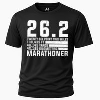 Cool Marathon Art Marathoner Running 26 2 Finisher Meaningful Gift Cooling Performance Crew T-Shirt