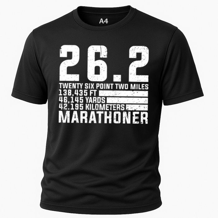 Cool Marathon Art Marathoner Running 26 2 Finisher Meaningful Gift Cooling Performance Crew T-Shirt