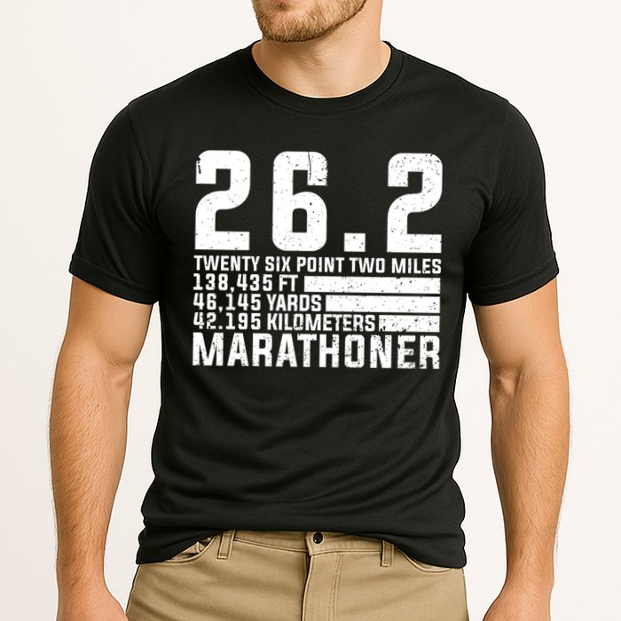 Cool Marathon Art Marathoner Running 26 2 Finisher Meaningful Gift Cooling Performance Crew T-Shirt