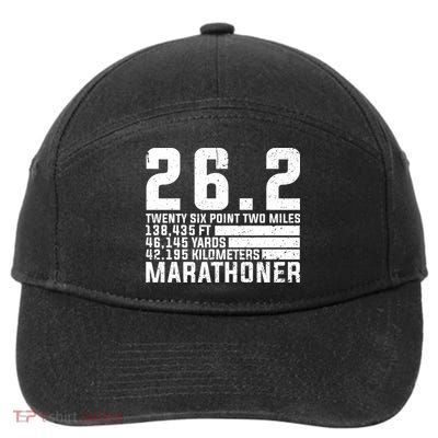 Cool Marathon Art Marathoner Running 26 2 Finisher Meaningful Gift 7-Panel Snapback Hat