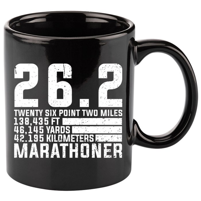 Cool Marathon Art Marathoner Running 26 2 Finisher Meaningful Gift 11oz C Handle Ceramic Mug