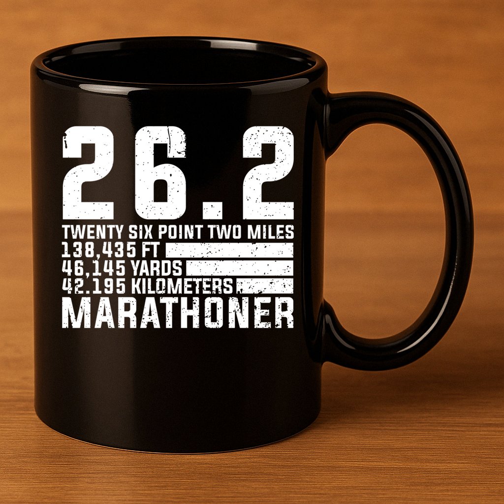 Cool Marathon Art Marathoner Running 26 2 Finisher Meaningful Gift 11oz C Handle Ceramic Mug