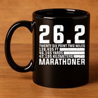 Cool Marathon Art Marathoner Running 26 2 Finisher Meaningful Gift 11oz C Handle Ceramic Mug
