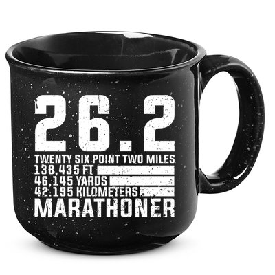 Cool Marathon Art Marathoner Running 26 2 Finisher Meaningful Gift 15oz Campfire Ceramic Mug
