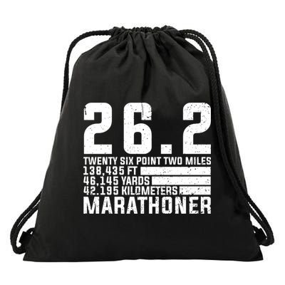 Cool Marathon Art Marathoner Running 26 2 Finisher Meaningful Gift Drawstring Bag