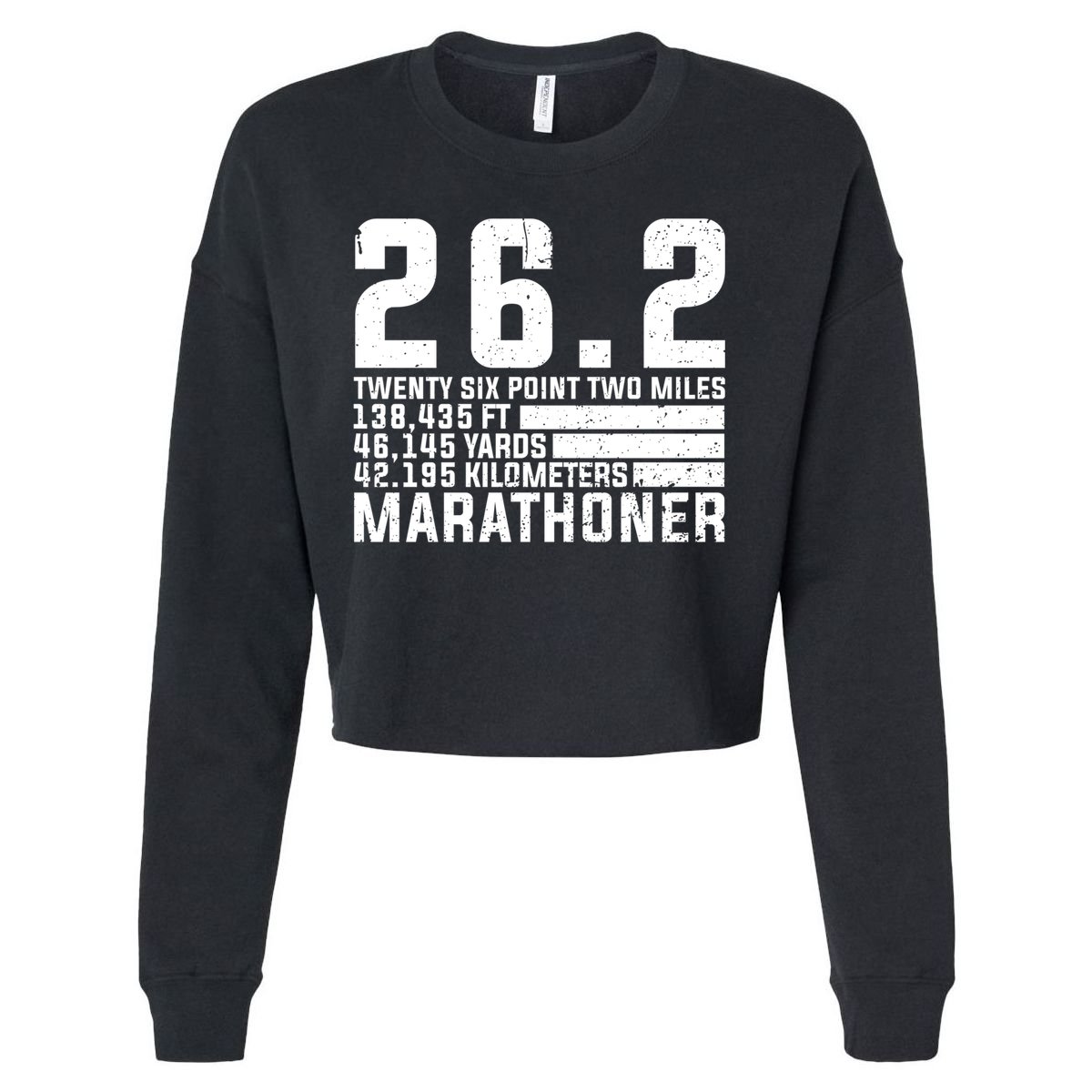Cool Marathon Art Marathoner Running 26 2 Finisher Meaningful Gift Cropped Pullover Crew