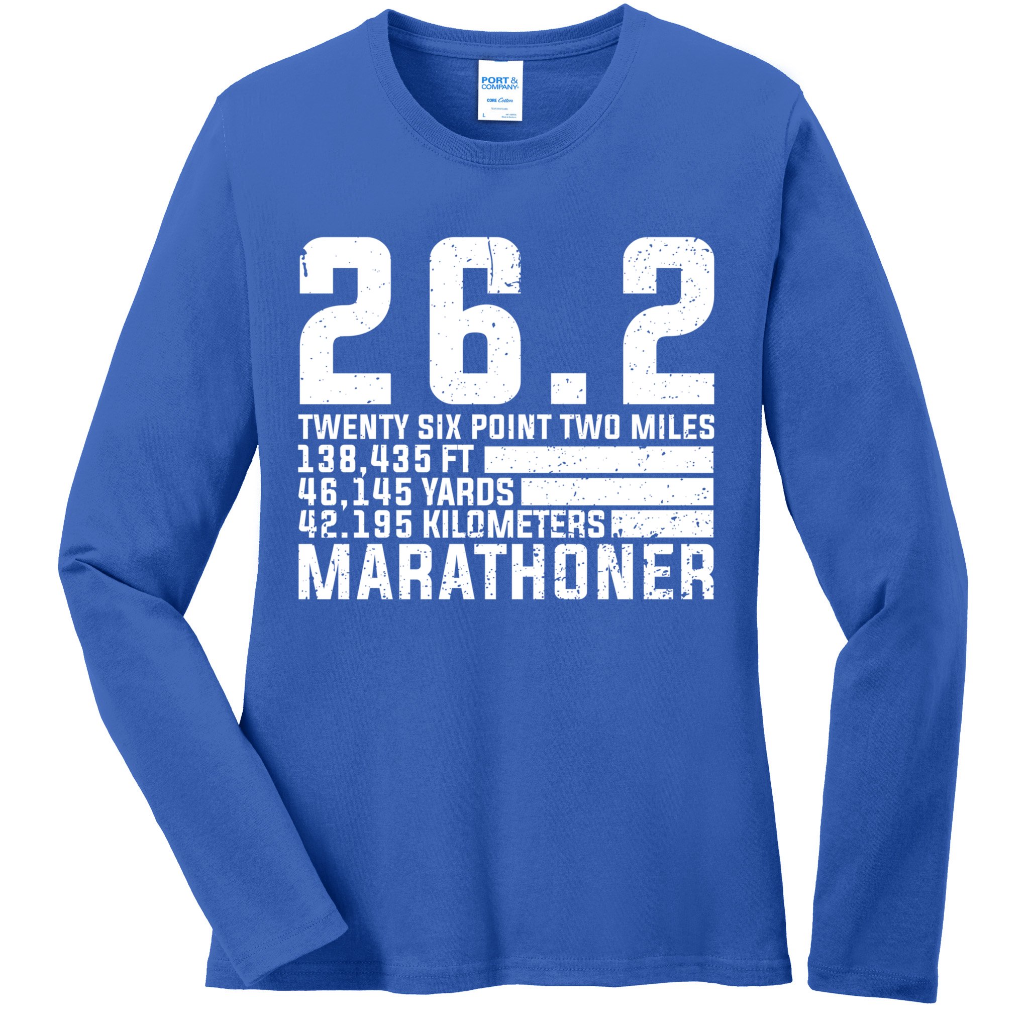 Cool Marathon Art Marathoner Running 26 2 Finisher Meaningful Gift Ladies Long Sleeve Shirt