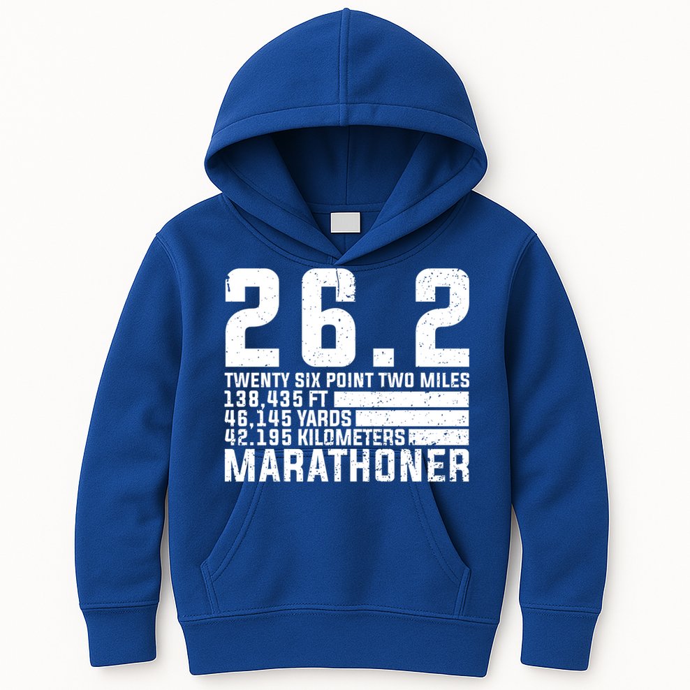 Cool Marathon Art Marathoner Running 26 2 Finisher Meaningful Gift Kids Hoodie