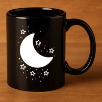 Cool Moon And Stars Night 11oz C Handle Ceramic Mug