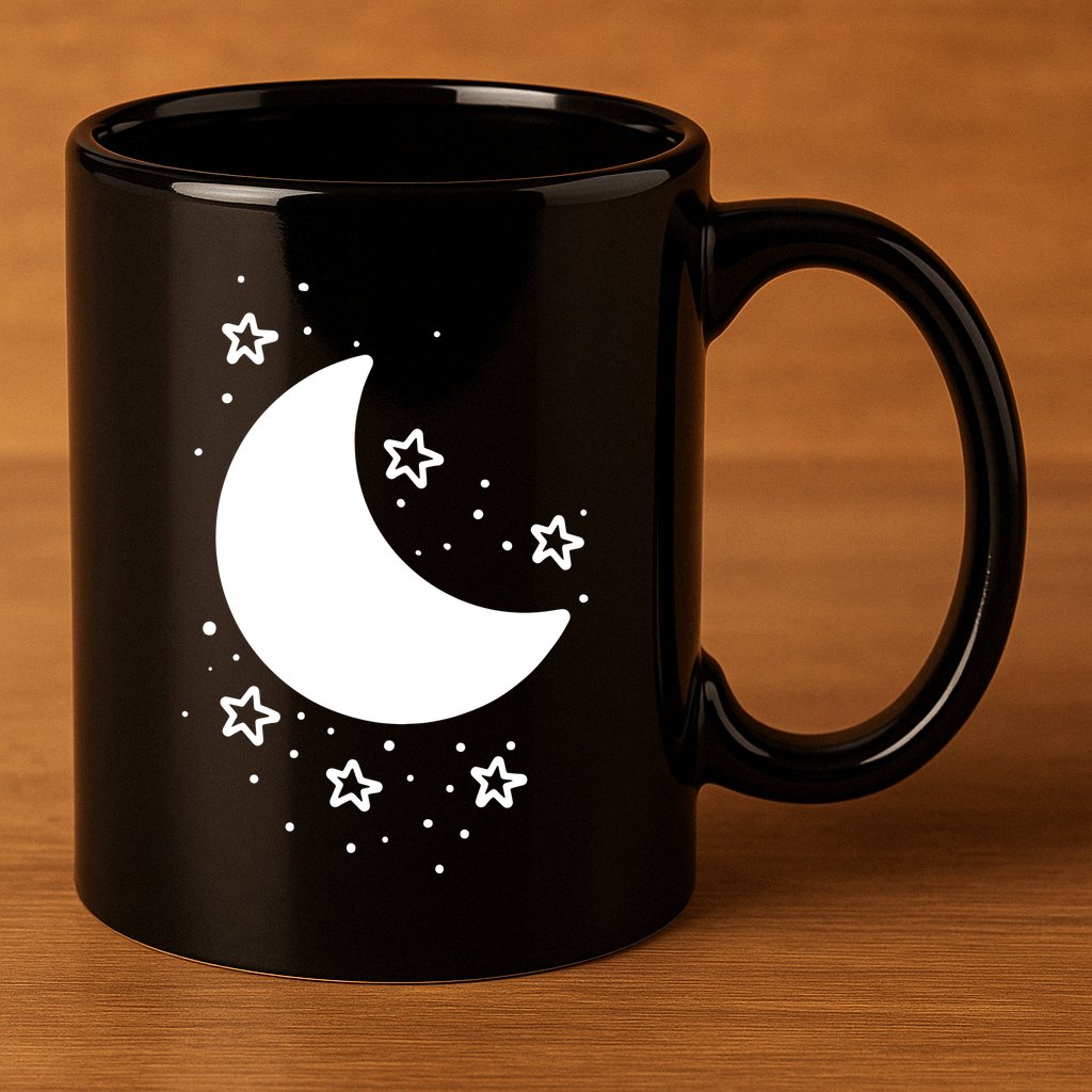 Cool Moon And Stars Night 11oz C Handle Ceramic Mug