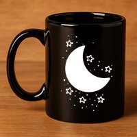 Cool Moon And Stars Night 11oz C Handle Ceramic Mug