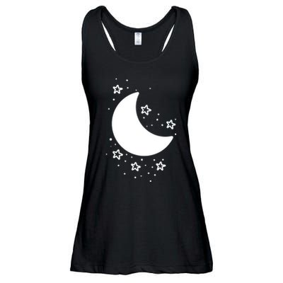 Cool Moon And Stars Night Ladies Essential Flowy Tank