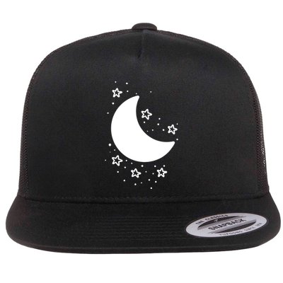 Cool Moon And Stars Night Flatbill Hat