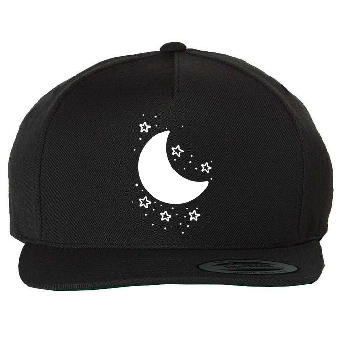 Cool Moon And Stars Night Wool Snapback Cap