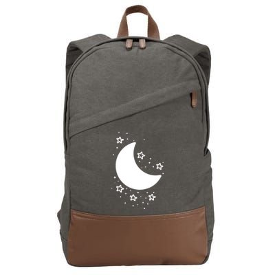 Cool Moon And Stars Night Cotton Canvas Backpack