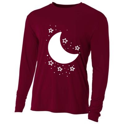Cool Moon And Stars Night Cooling Performance Long Sleeve Crew