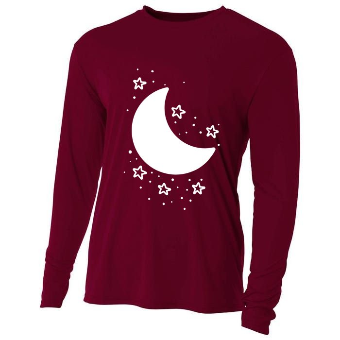 Cool Moon And Stars Night Cooling Performance Long Sleeve Crew