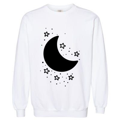 Cool Moon And Stars Night Garment-Dyed Sweatshirt