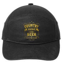 Country Music And Beer Thats Why Im Here Funny Vintage 7-Panel Snapback Hat