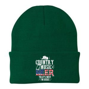 Country Music And Beer That's Why I'm Here Funny Knit Cap Winter Beanie