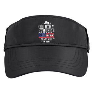 Country Music And Beer That's Why I'm Here Funny Adult Drive Performance Visor