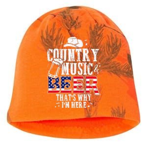 Country Music And Beer That's Why I'm Here Funny Kati - Camo Knit Beanie