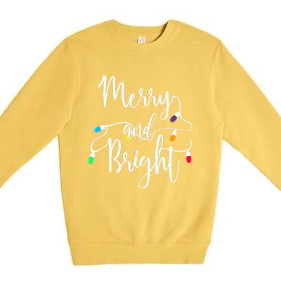 Cute Merry And Bright Christmas Lights Premium Crewneck Sweatshirt