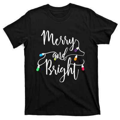 Cute Merry And Bright Christmas Lights T-Shirt