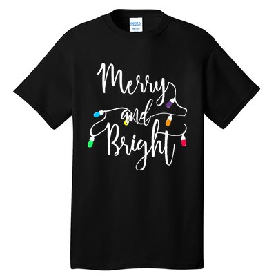 Cute Merry And Bright Christmas Lights Tall T-Shirt