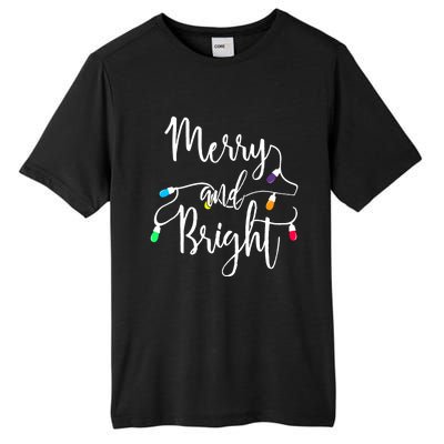 Cute Merry And Bright Christmas Lights Tall Fusion ChromaSoft Performance T-Shirt