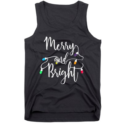 Cute Merry And Bright Christmas Lights Tank Top