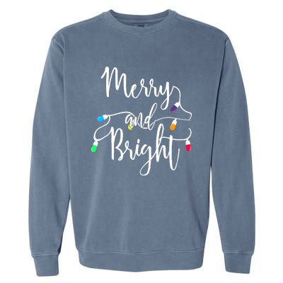 Cute Merry And Bright Christmas Lights Garment-Dyed Sweatshirt