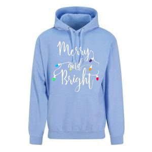 Cute Merry And Bright Christmas Lights Unisex Surf Hoodie