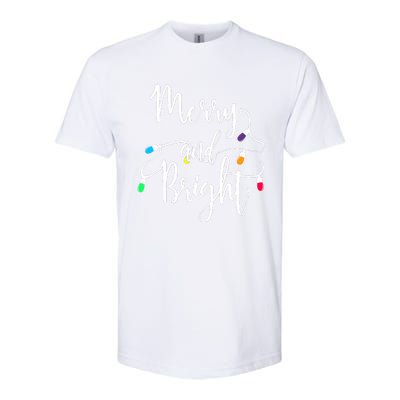 Cute Merry And Bright Christmas Lights Softstyle CVC T-Shirt