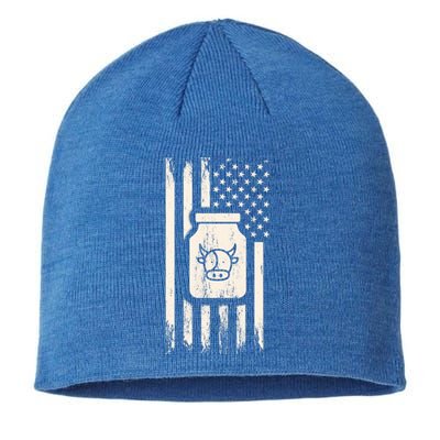 Cow Milk And Usa / American Flag For Dairy Farmer And Milk Lover Great Gift Sustainable Beanie