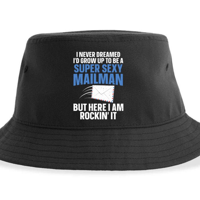 Cool Mailman Art For Postal Worker Post Office Mail Sustainable Bucket Hat